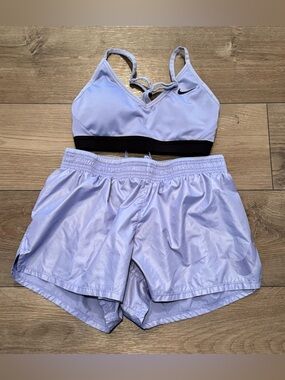 Nike Lilac Sports Bra and Shorts Set